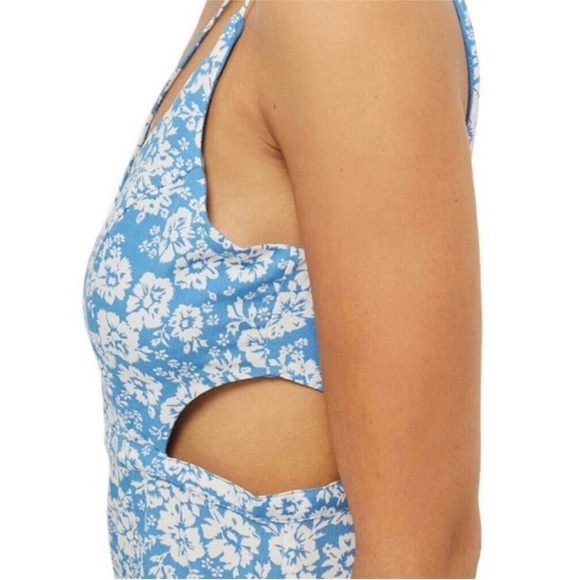 EUC Topshop Cornflower Floral Print Cutout Midi Dress - Picture 3 of 10